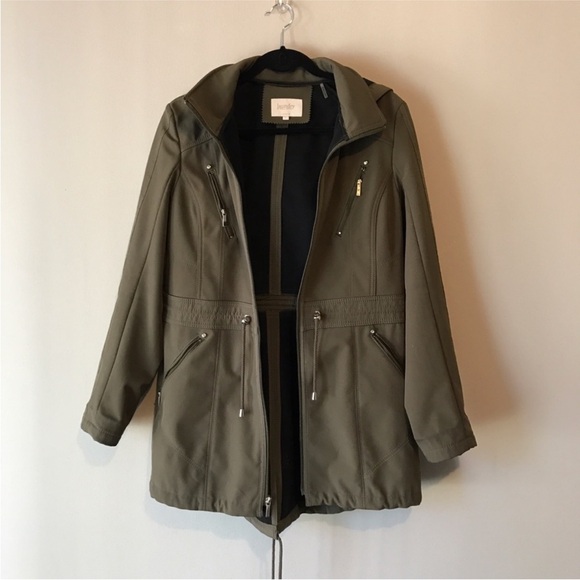 Laundry by Shelli Segal Trench Coat Style Jacket Size Medium in Olive Green - Picture 4 of 16